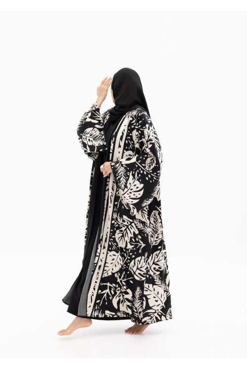 Abaya Flora Black&white