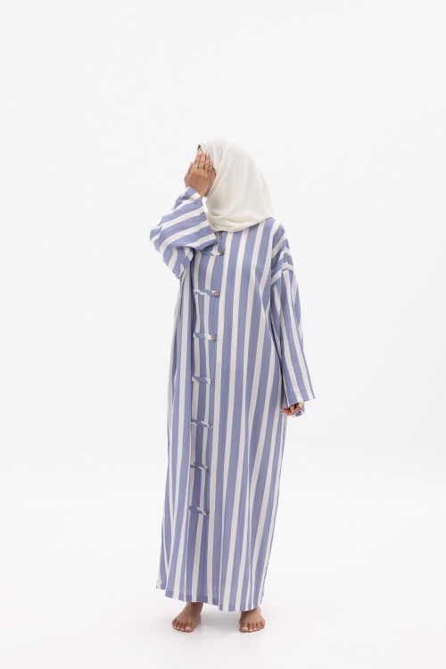 Robe Gaya En lin Rayée bleu