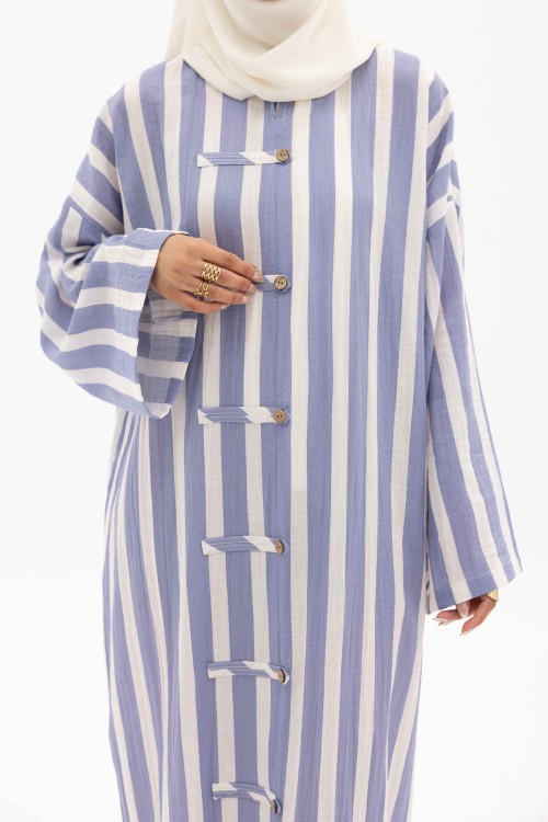 Robe Gaya En lin Rayée bleu