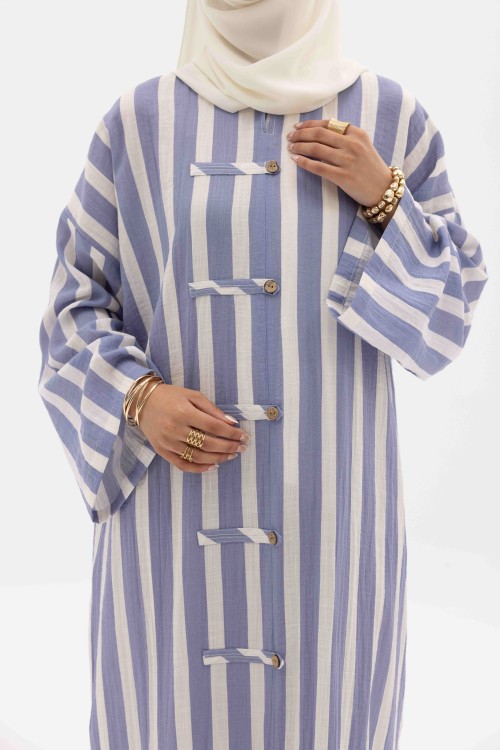 Robe Gaya En lin Rayée bleu