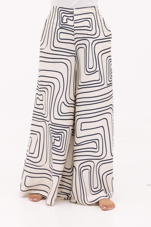 Palazzo Summer Imprime bleu&blanc