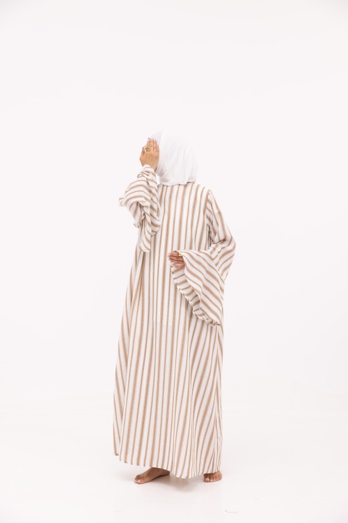 Robe Amélia Rayé camel