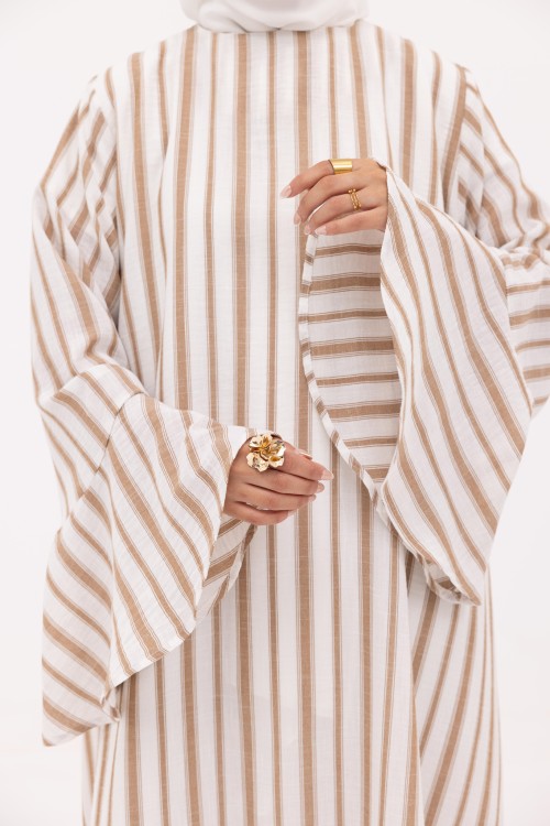 Robe Amélia Rayé camel