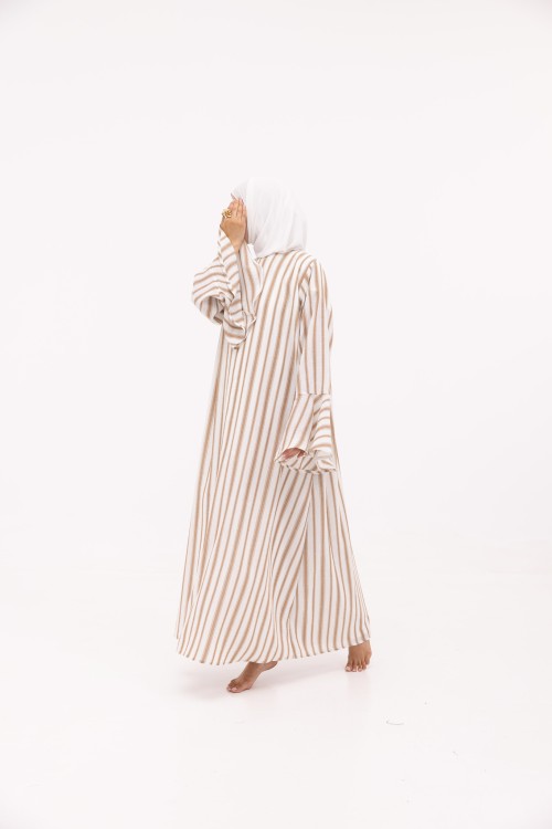 Robe Amélia Rayé camel