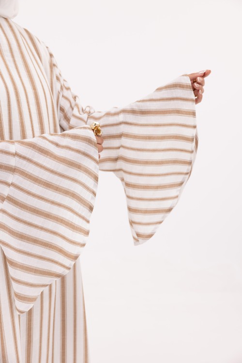 Robe Amélia Rayé camel