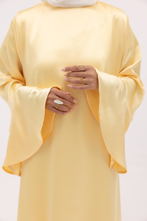 Robe Amélia Jaune satinée