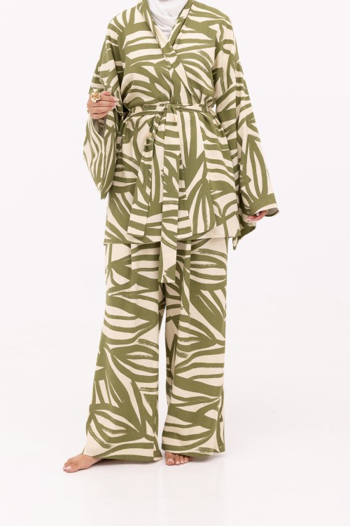 Ensemble Elyna Imprimé olive