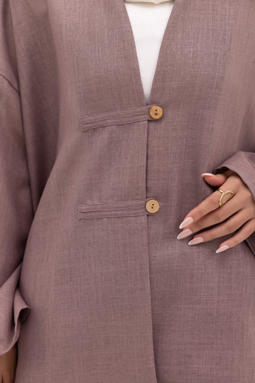 Ensemble Olivia En lin violet colombin