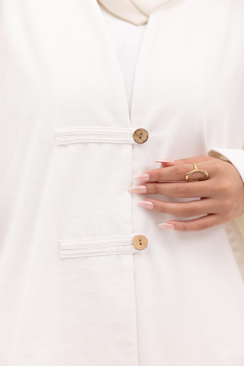 Ensemble Olivia En lin blanc