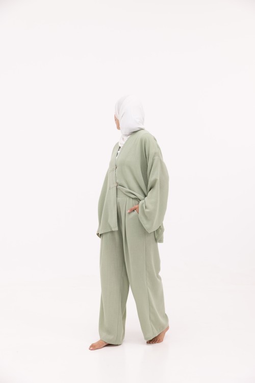 Ensemble Olivia En lin pistache