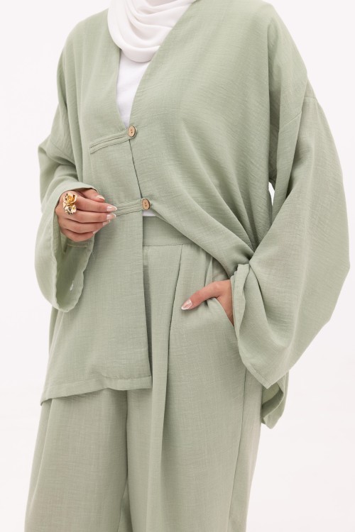 Ensemble Olivia En lin pistache