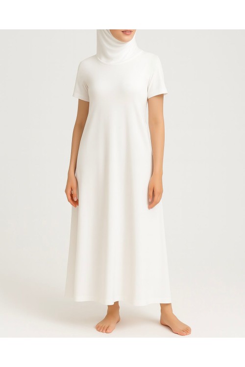 Fond de robe blanc - manches courtes