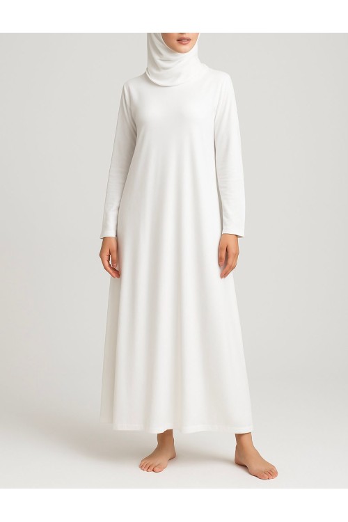 Fond de robe blanc - manches longues