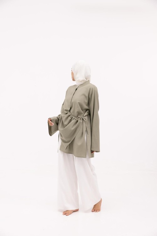Chemise Julia en lin olive doux