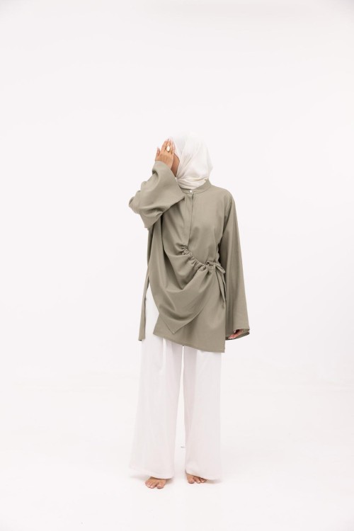 Chemise Julia en lin olive doux