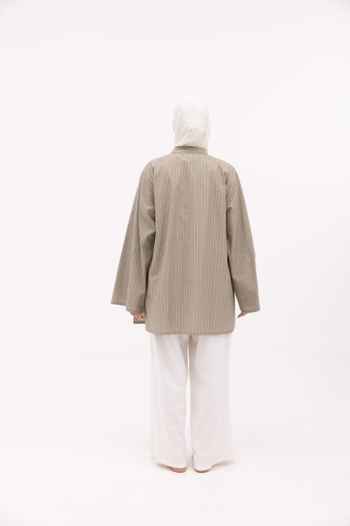 Chemise Julia en popeline taupe