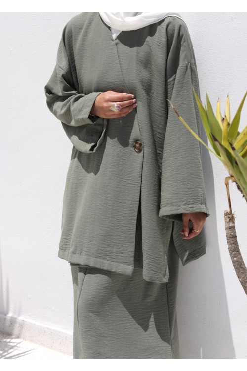 Ensemble Laha en lin olive