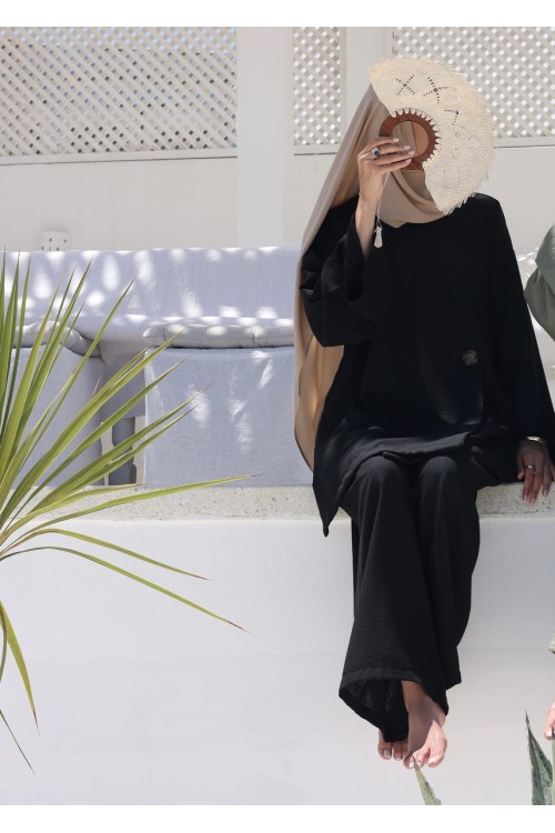 Ensemble Laha en lin noir