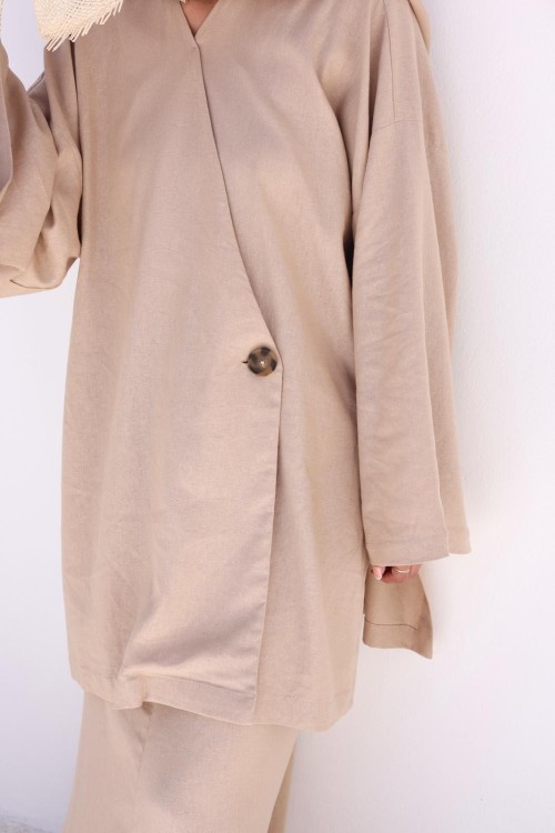 Ensemble Laha en lin beige