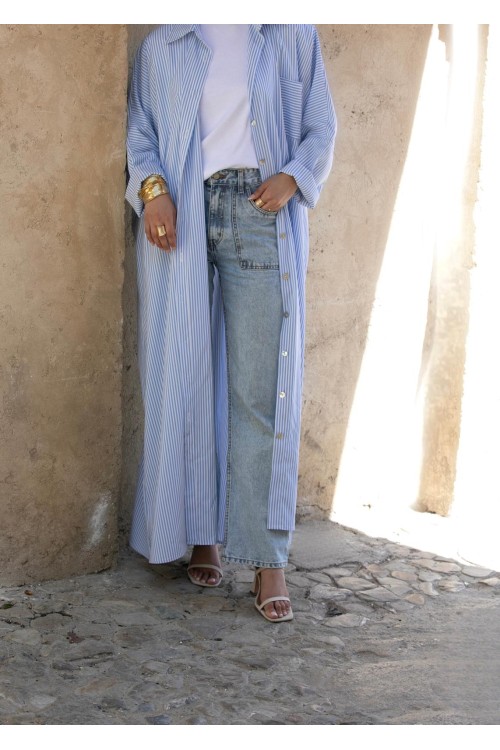 Robe chemise Livia rayée blue