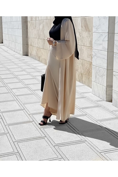 Jupe Carmela beige satiné