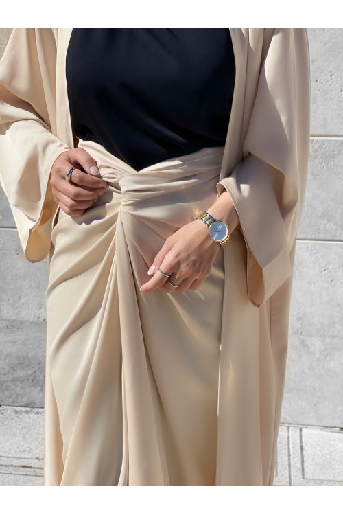 Jupe Carmela beige satiné
